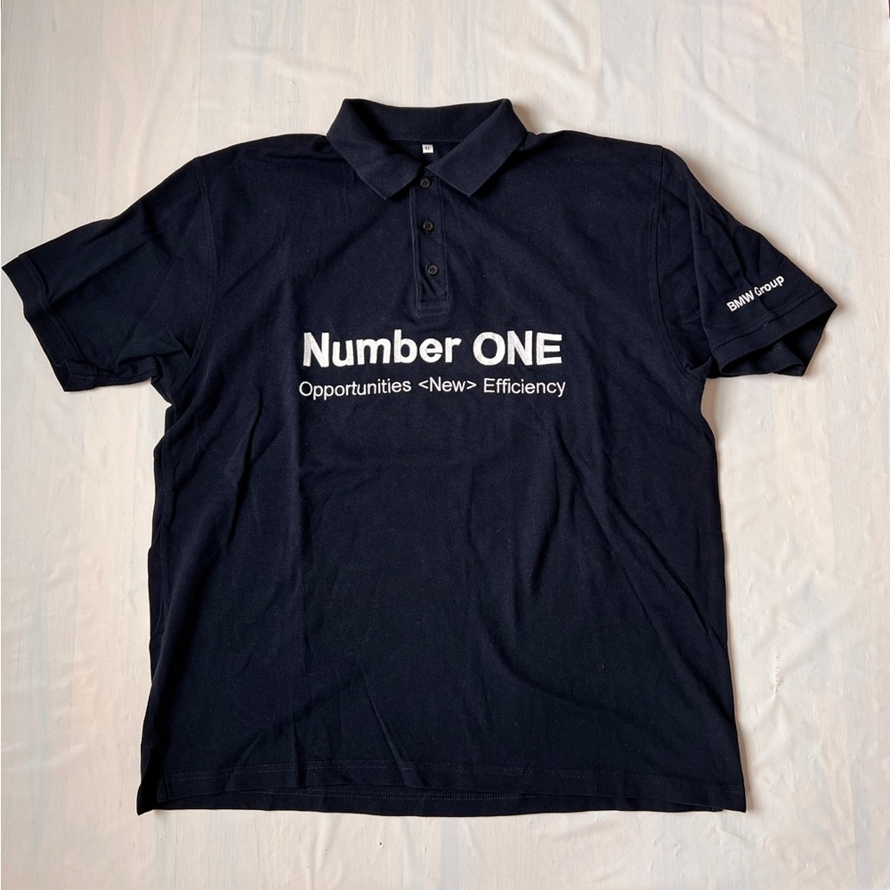 BMW Group Polo Shirt Navy embroidery Number ONE Opportunities New Efficiency XL